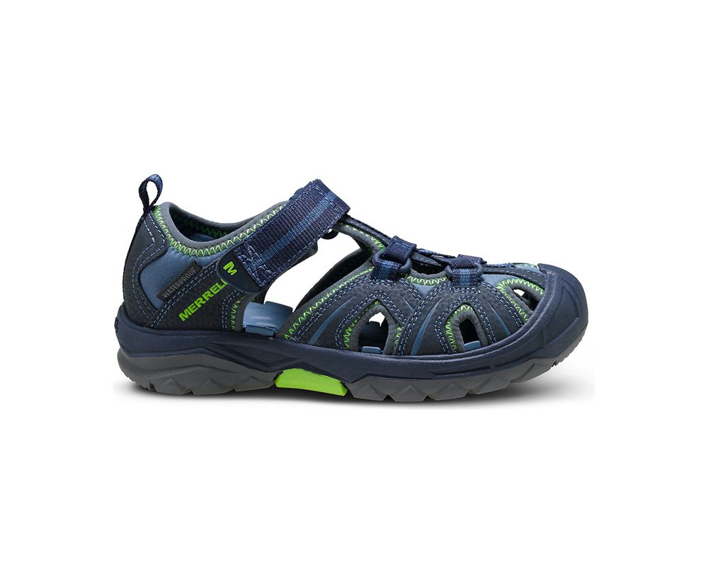 Merrell Sandals Navy/Green - Hydro Moc - Kids 93DIYXHSQ